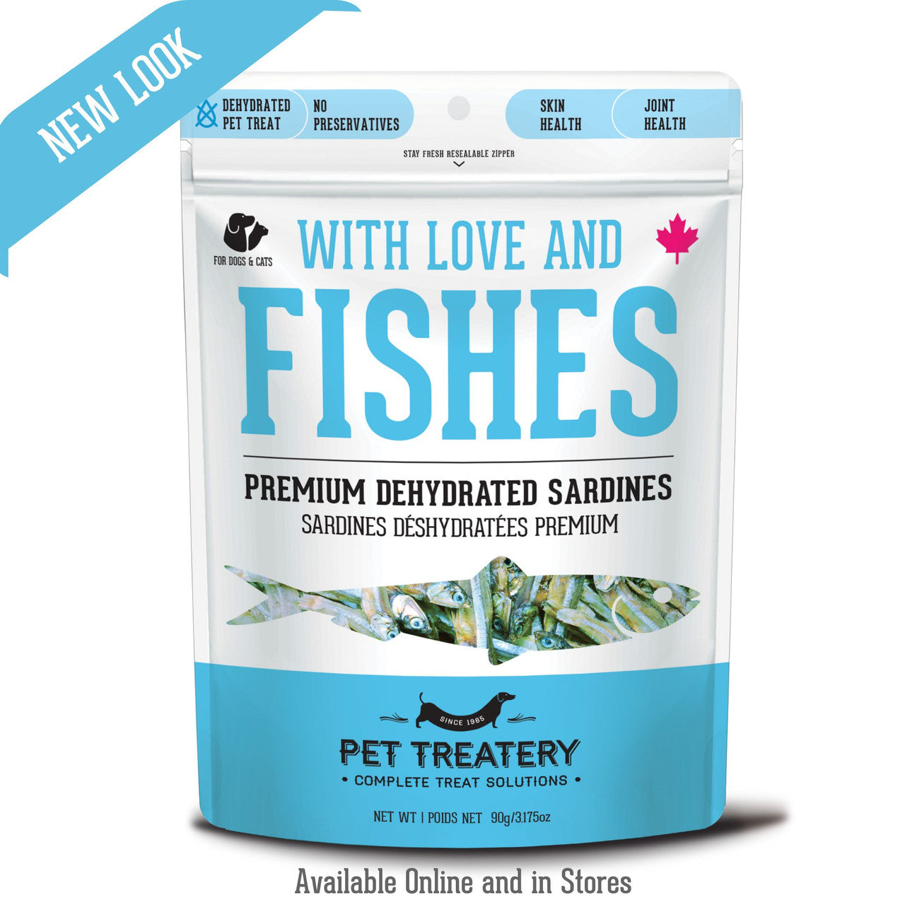 Granville Pet Treatery With Love and Fishes - Premium Dehydrated Sardines Treat For Dogs & Cats 90g