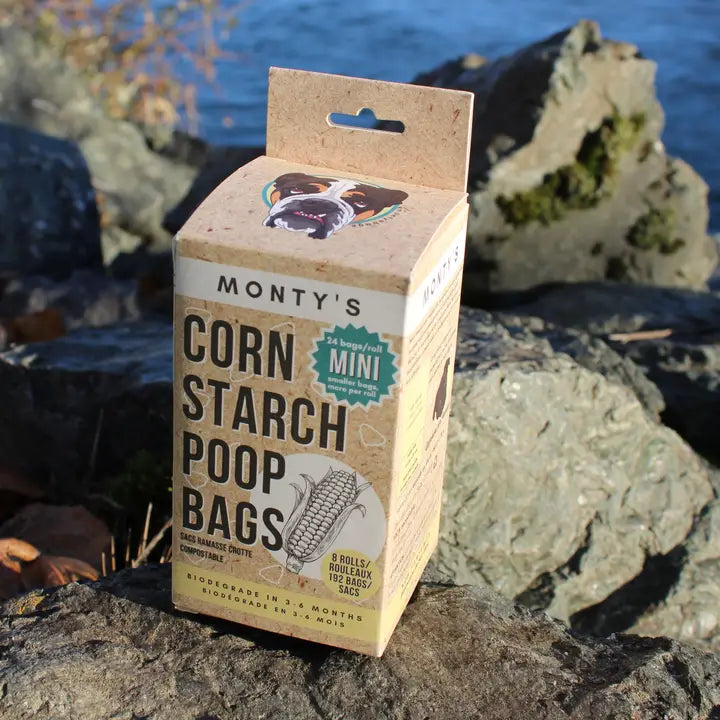 Monty's Compostable Cornstarch Mini Poop Bags 8 Rolls