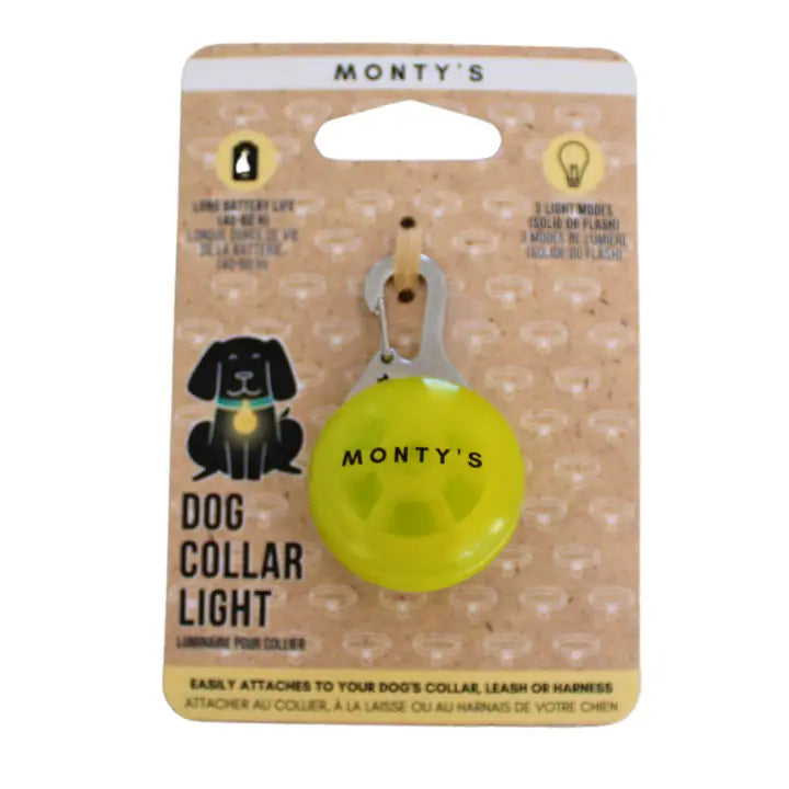 Monty's Battery Powered Flashing Dog Collar/Harness Light - Yellow