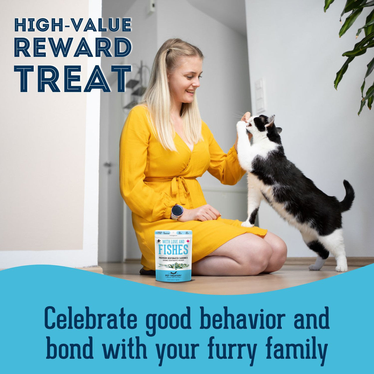 Granville Pet Treatery With Love and Fishes - Premium Dehydrated Sardines Treat For Dogs & Cats 90g