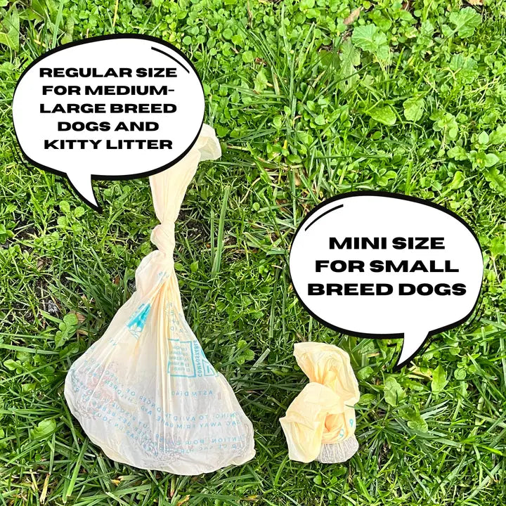 Monty's Compostable Cornstarch Mini Poop Bags 8 Rolls