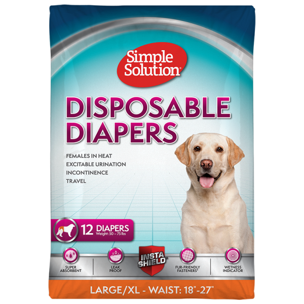 Simple Solution Disposable Female Diapers L/XL 12 Pack