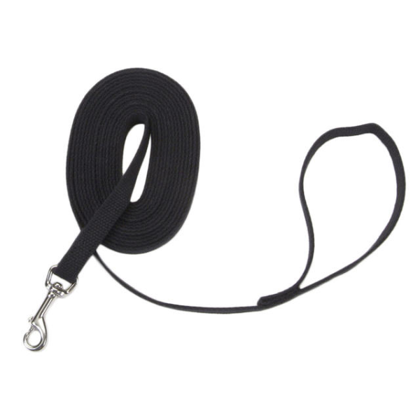 Coastal TrainRight! Cotton Web Training Leash 5/8" x 20' Black