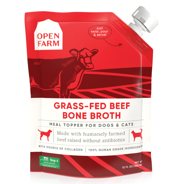 Open Farm Dog/Cat Bone Broth Topper - Grass-Fed Beef 12oz