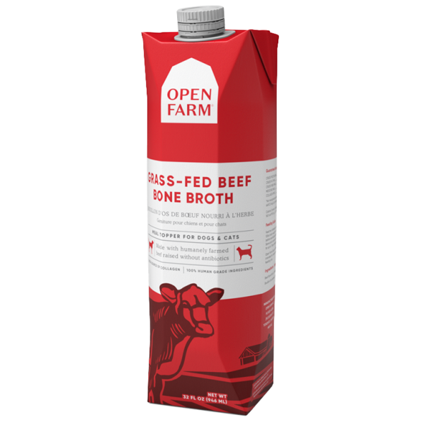 Open Farm Dog/Cat Bone Broth Topper Grass-Fed Beef 33.8oz