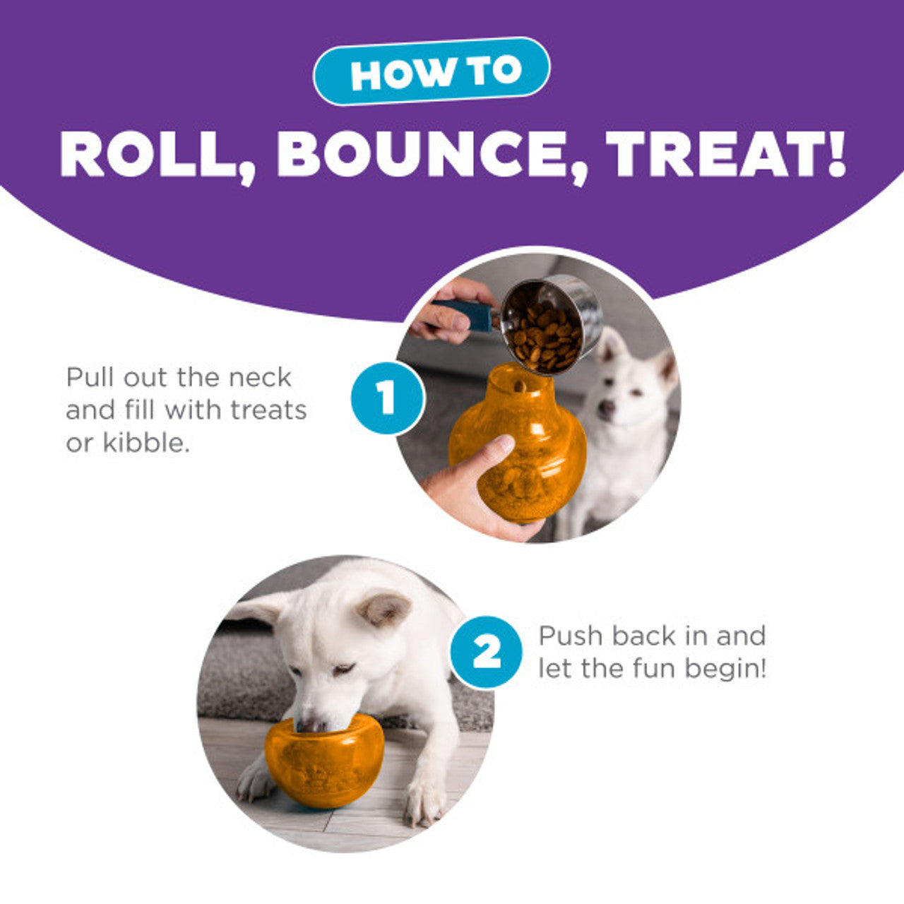 Outward Hound Orbee-Tuff Snoop Interactive Treat Dispensing Dog Toy Orange Large