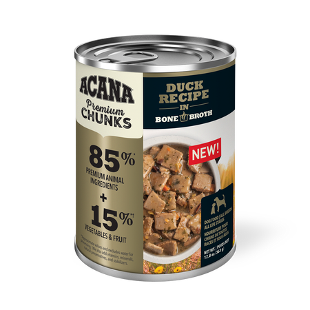 Acana Premium Chunks Duck Recipe in Bone Broth 363g