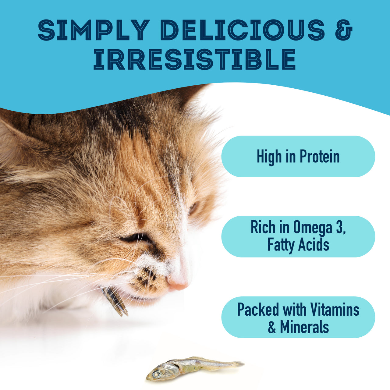 Granville Pet Treatery With Love and Fishes - Premium Dehydrated Sardines Treat For Dogs & Cats 90g