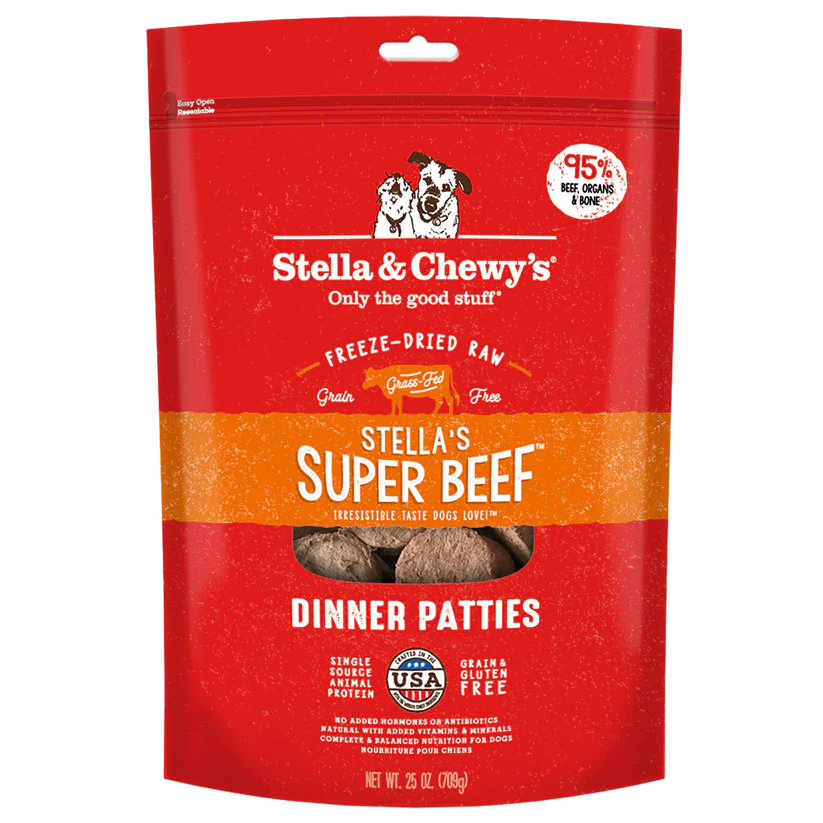 Stella & Chewy's Super Beef Freeze-Dried Raw Dinner Patties 709g