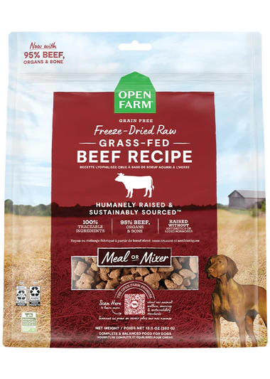 Open Farm Grass-Fed Beef Freeze Dried Raw Morsels for Dogs 382g