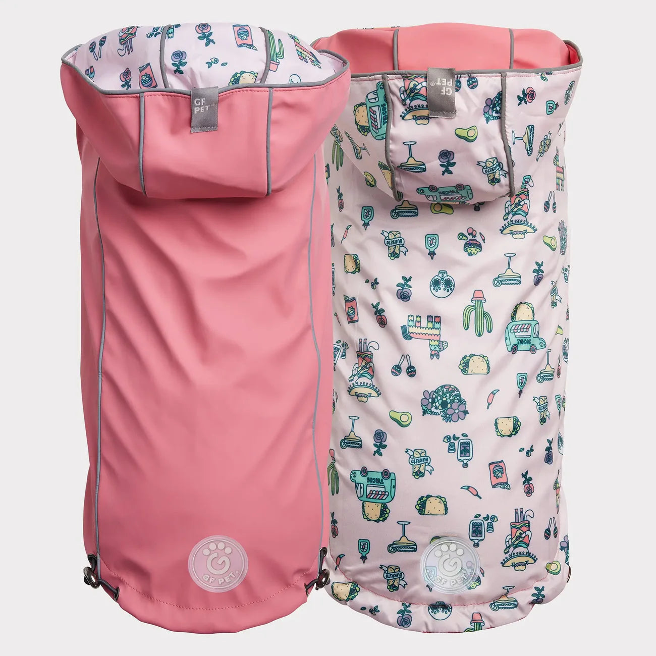 GF Pets Reversible Dog Raincoat | Pink Fiesta - Large