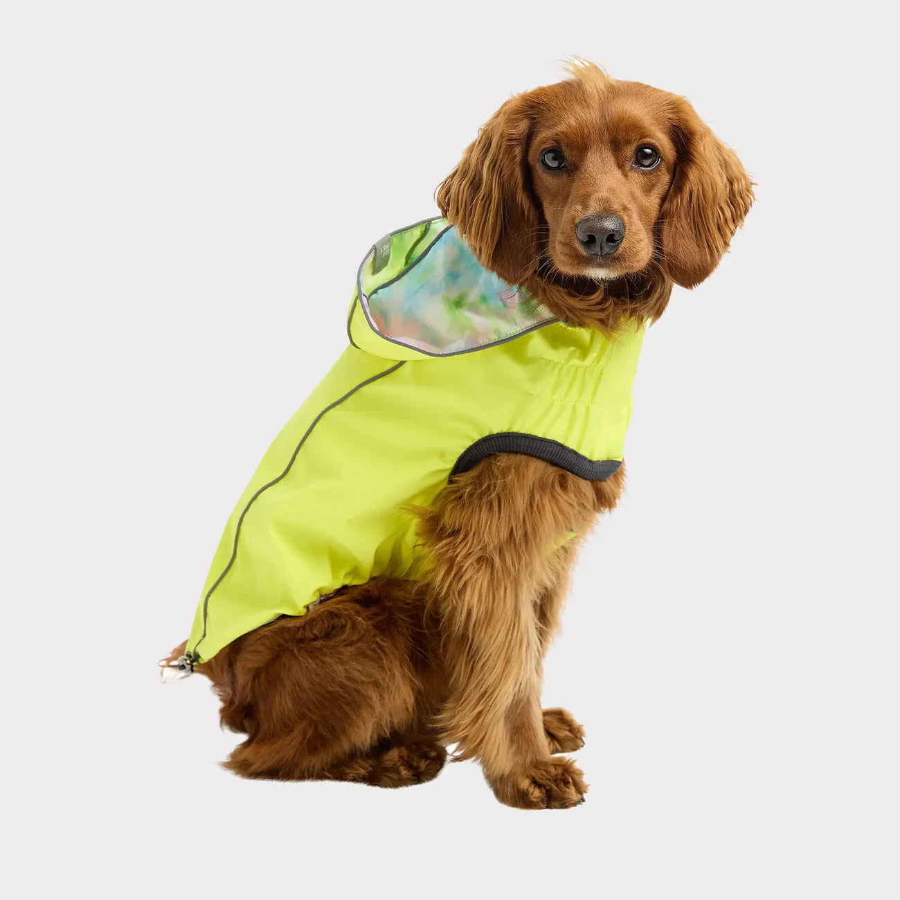 GF Pets Zoom Reversible Dog Raincoat | Neon Yellow and Tie-Dye - Large
