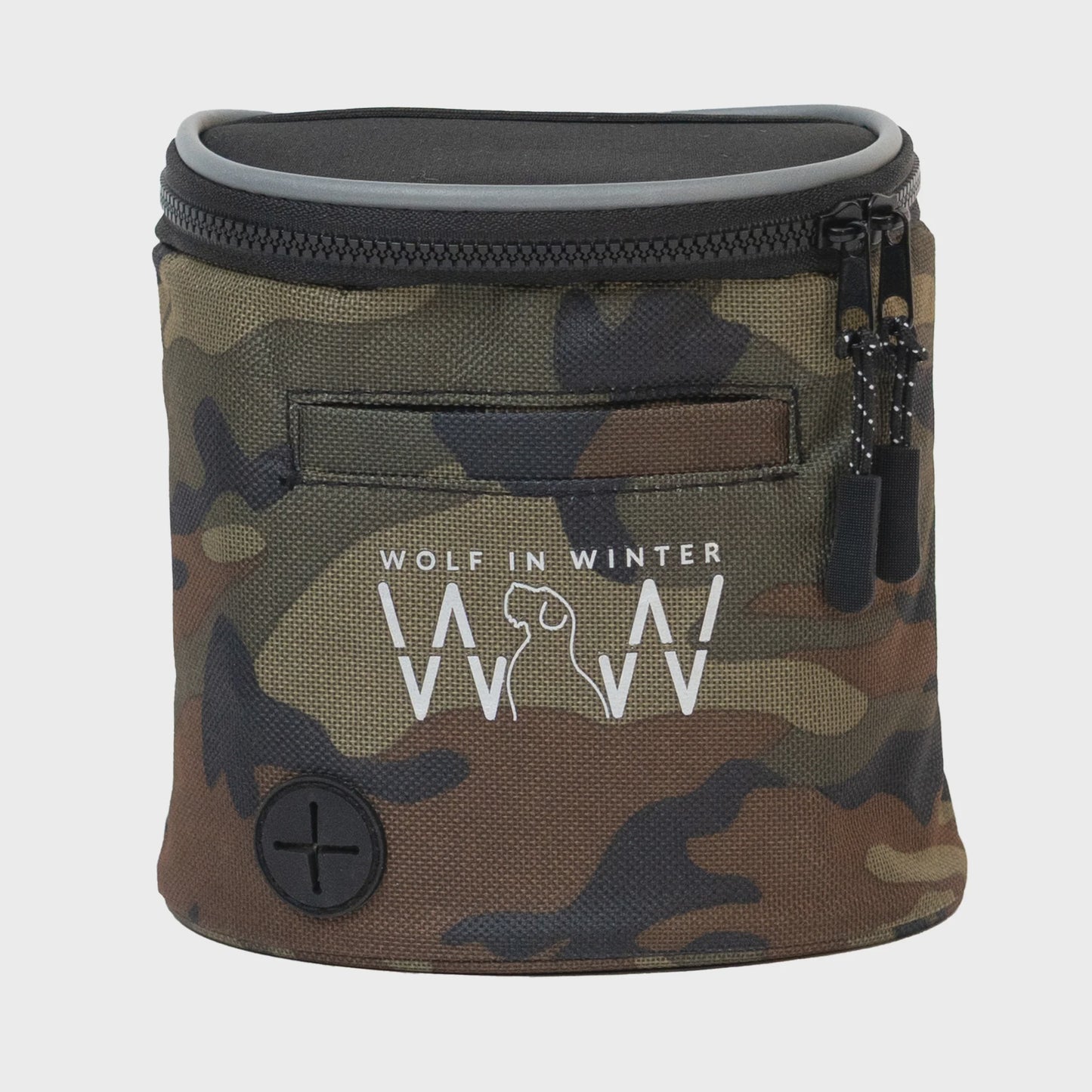 Wolf In Winter Quickdraw Dog Treat Pouch - Black & Camo