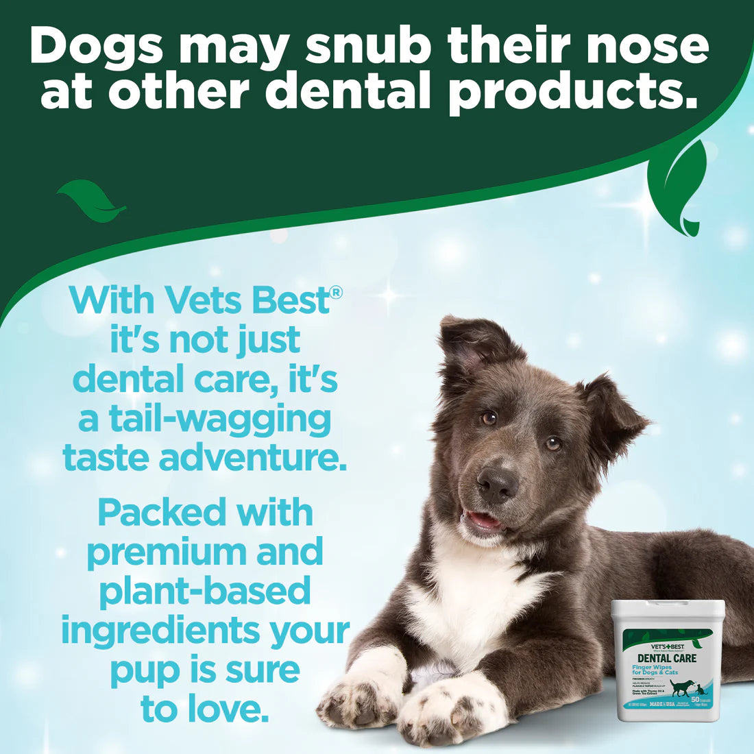 Vet's Best Dental Care Finger Wipes - 50 Wipes