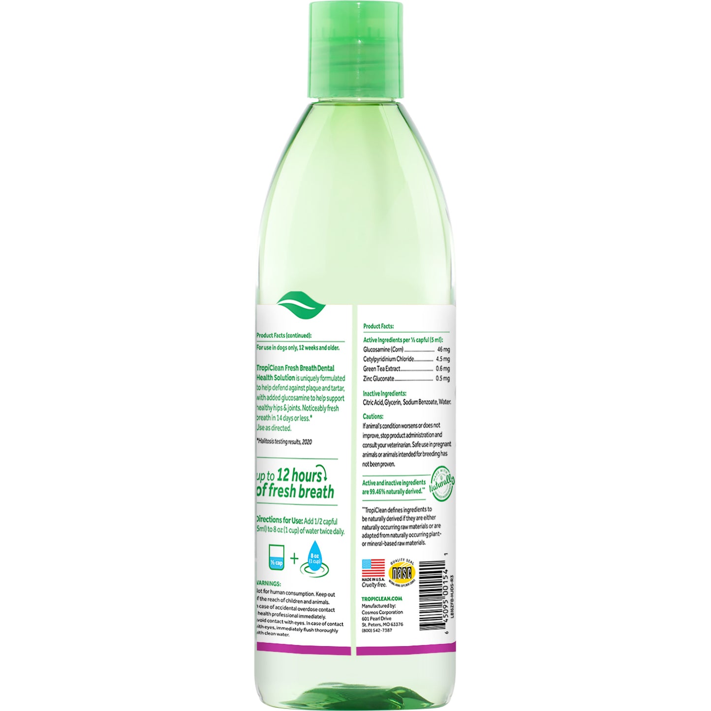 Tropiclean Fresh Breath Oral Care Water Additive Plus Hip & Joint 473ml