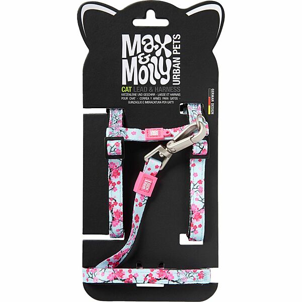 Max & Molly Urban Cat Harness/Leash Set - Cherry Bloom