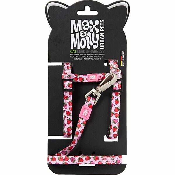 Max & Molly Urban Cat Harness/Leash Set - Strawberry Dream