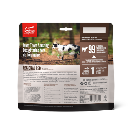 Orijen Freeze Dried Cat Treats Regional Red Recipe 35g