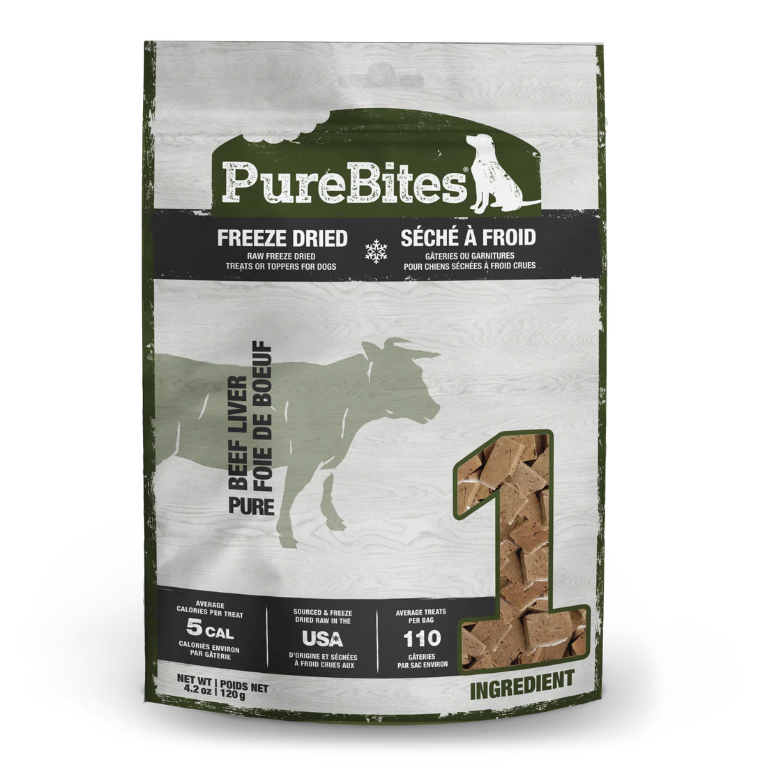 PureBites Beef Freeze Dried Dog Treats 120g