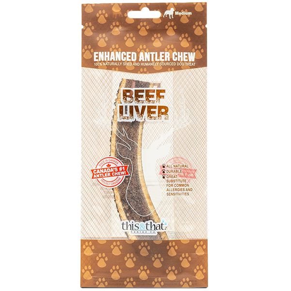 This & That Enhanced Antler Chew Beef Liver Medium 6.5"