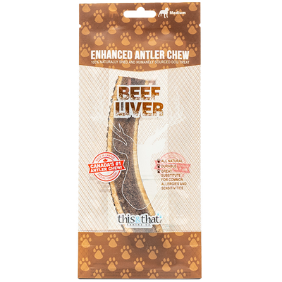 This & That Enhanced Antler Chew Beef Liver Medium 6.5"