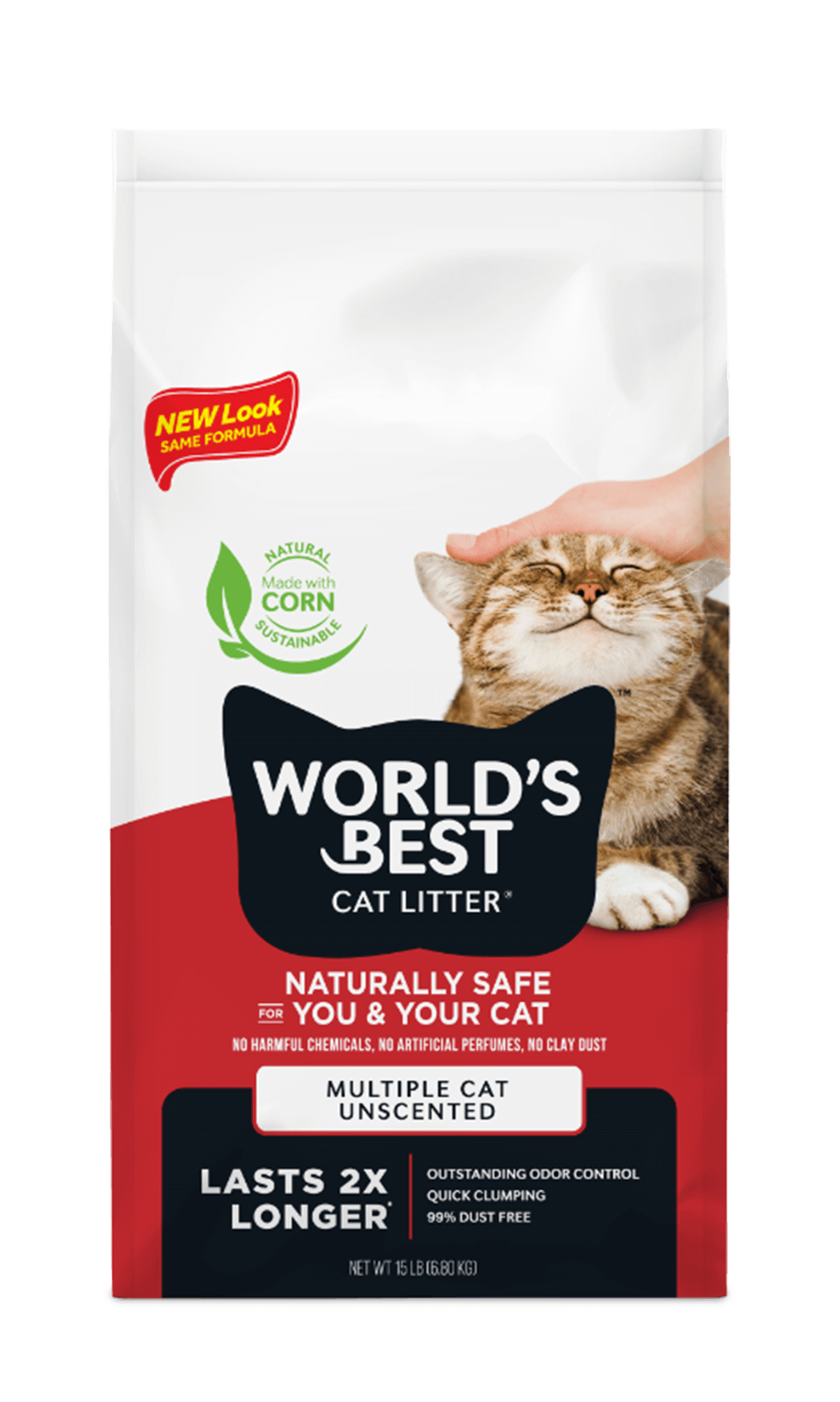 World's Best Multiple Cat Unscented Clumping Litter 28lb