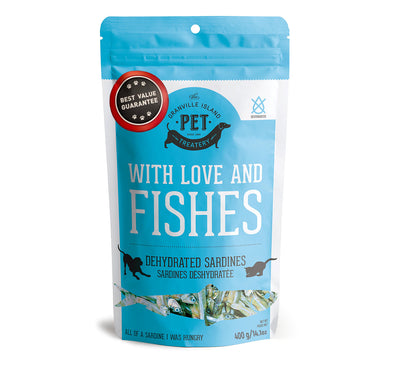 Granville Pet Treatery With Love and Fishes - Premium Dehydrated Sardines Treat For Dogs & Cats 400g