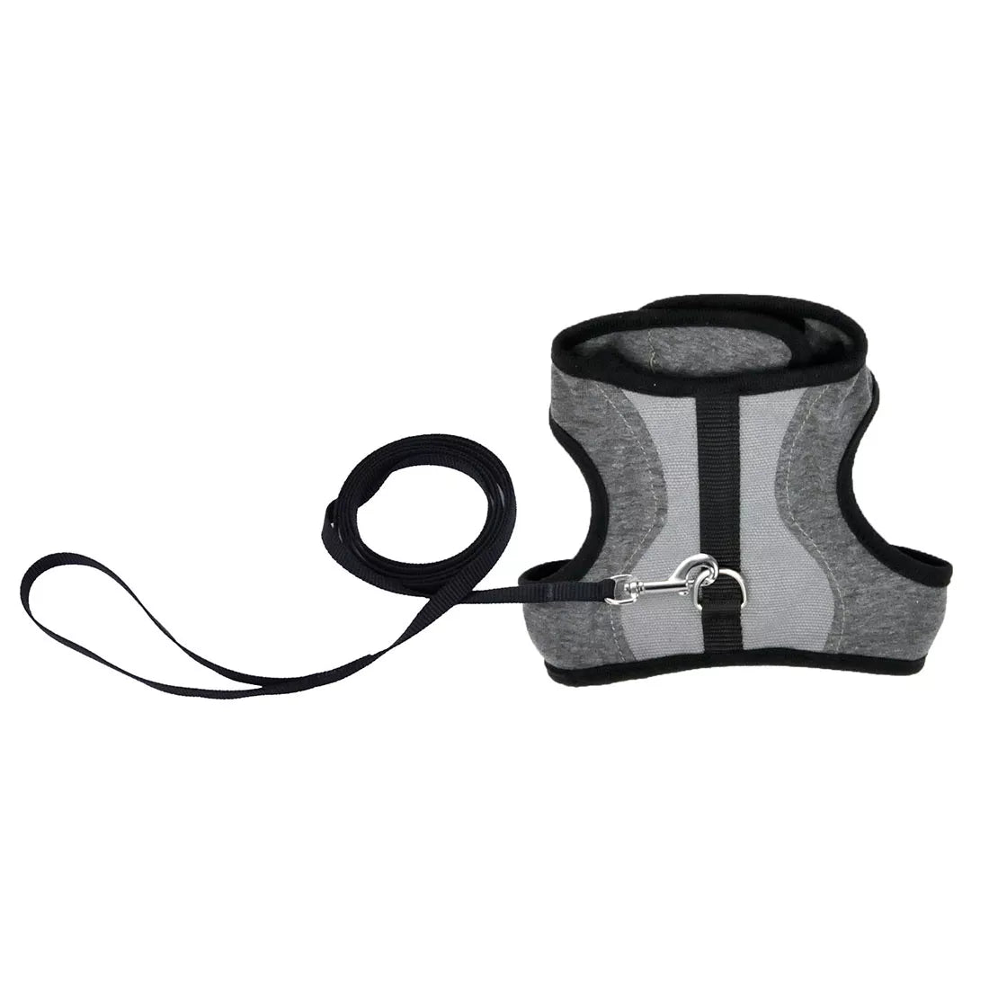 Coastal Adjustable Cat Wrap Harness with 6' Leash 11-16' Grey