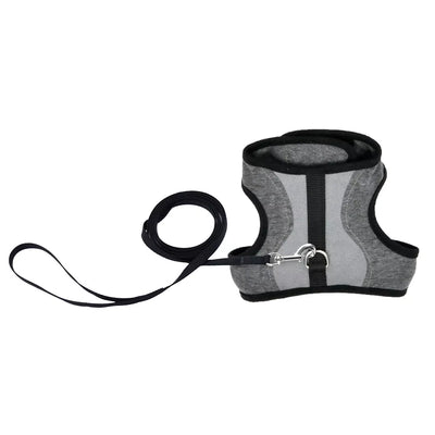 Coastal Adjustable Cat Wrap Harness with 6' Leash 9-14' Grey
