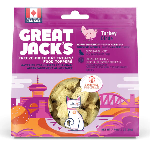 Great Jack's Turkey Freeze-Dried Cat Treats/Topper 28g