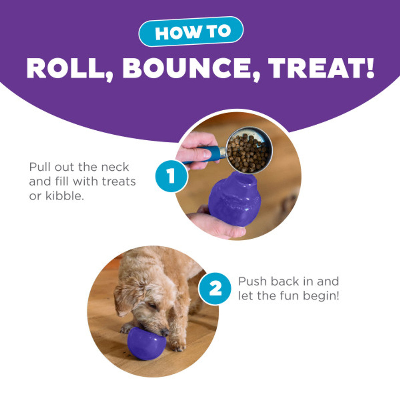 Outward Hound Orbee-Tuff Snoop Interactive Treat Dispensing Dog Toy Purple Small