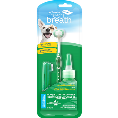 TropiClean Fresh Breath Oral Care Brushing Kit Small Dog 2oz