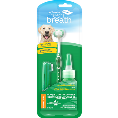 TropiClean Fresh Breath Oral Care Brushing Kit for Dogs 2oz