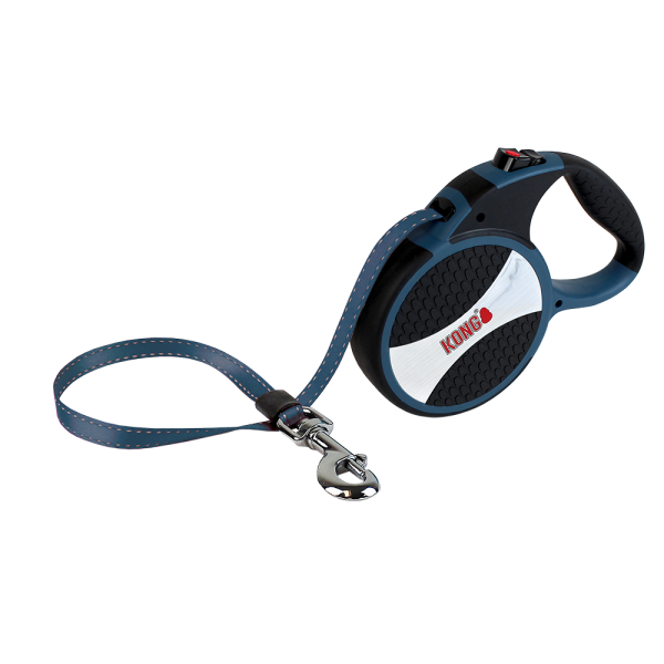 Kong Retractable Leash Explore Large 24' Blue (max 110lb)