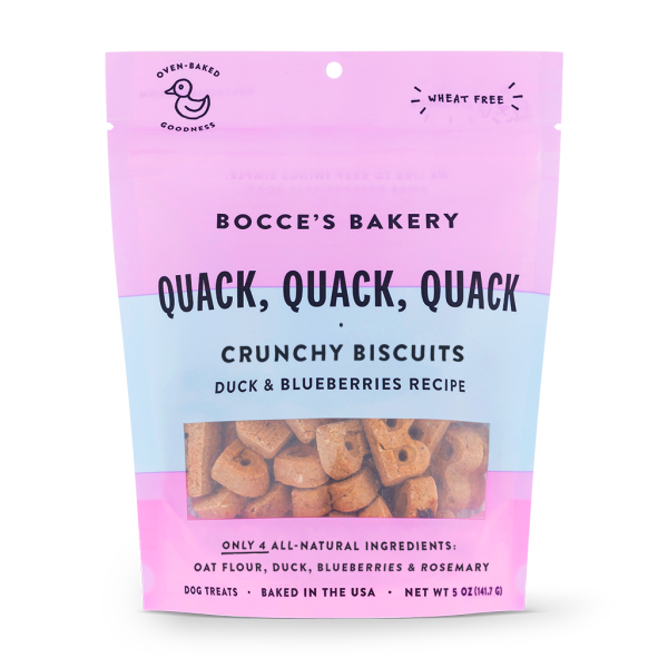 Bocce's Bakery Dog Crunchy Biscuits Quack Quack Quack 5oz