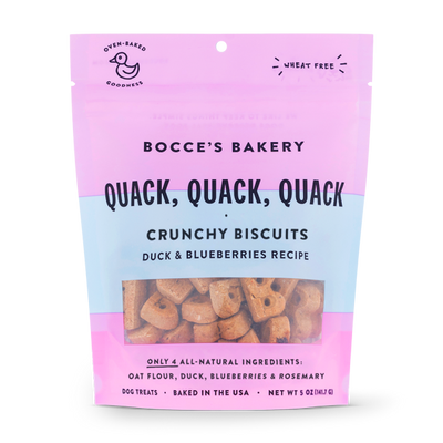 Bocce's Bakery Dog Crunchy Biscuits Quack Quack Quack 5oz