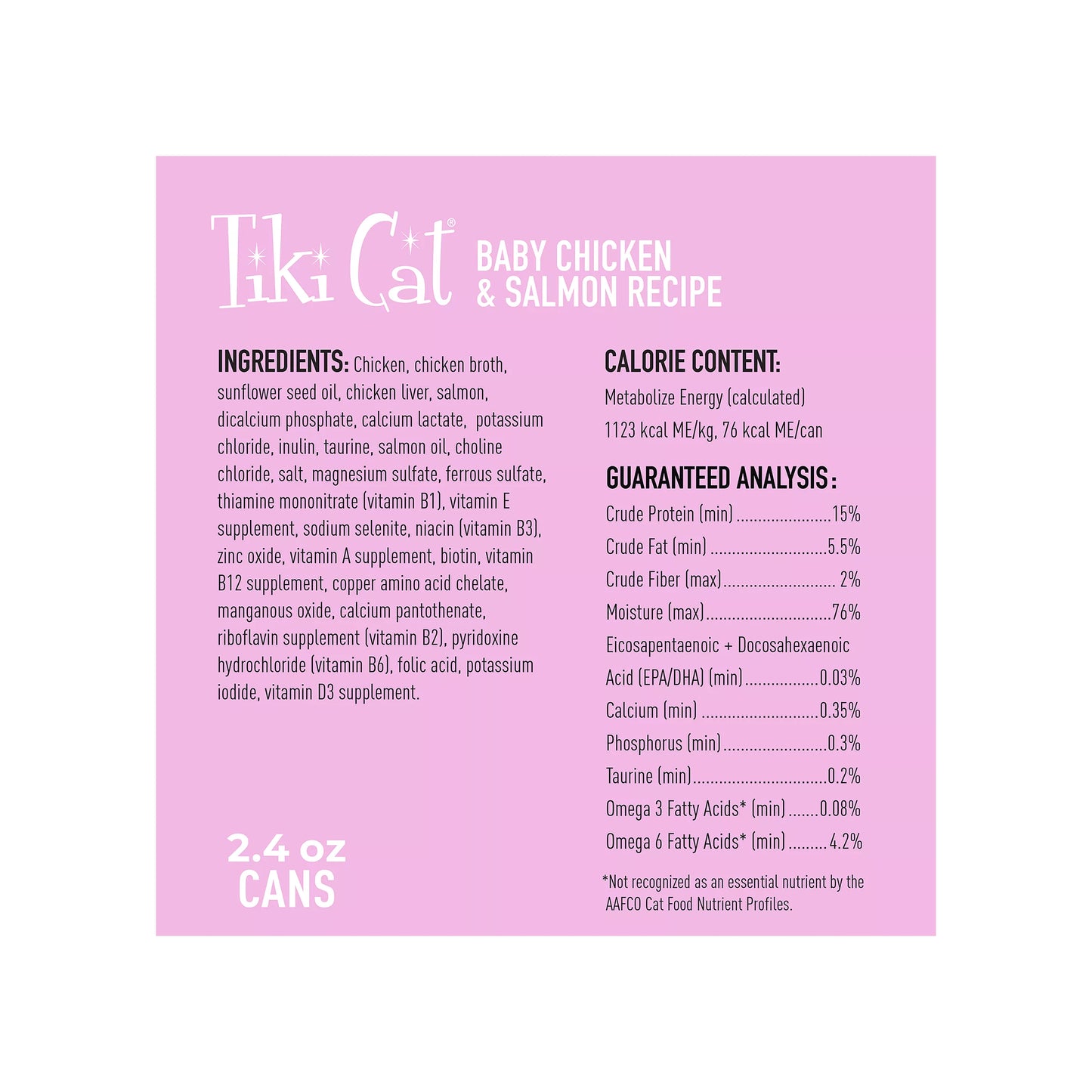 Tiki Cat Baby Kitten Chicken & Salmon Recipe 2.4oz
