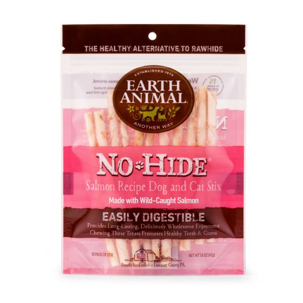 Earth Animal Dog/Cat NoHide Chew Stix Salmon 10 Pack