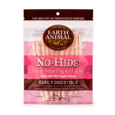 Earth Animal Dog/Cat NoHide Chew Stix Salmon 10 Pack
