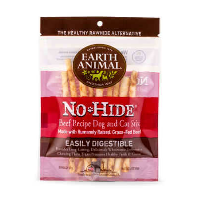 Earth Animal Dog/Cat NoHide Chew Stix Beef 10 Pack