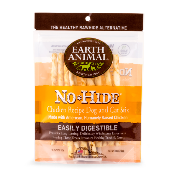 Earth Animal Dog/Cat NoHide Chew Stix Chicken 10 Pack