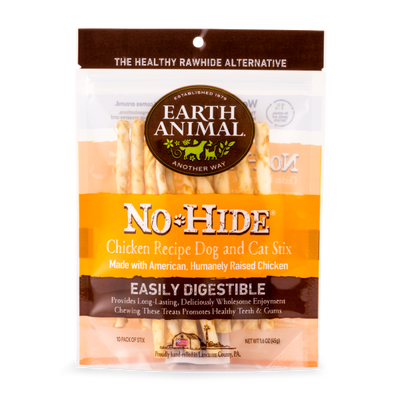 Earth Animal Dog/Cat NoHide Chew Stix Chicken 10 Pack