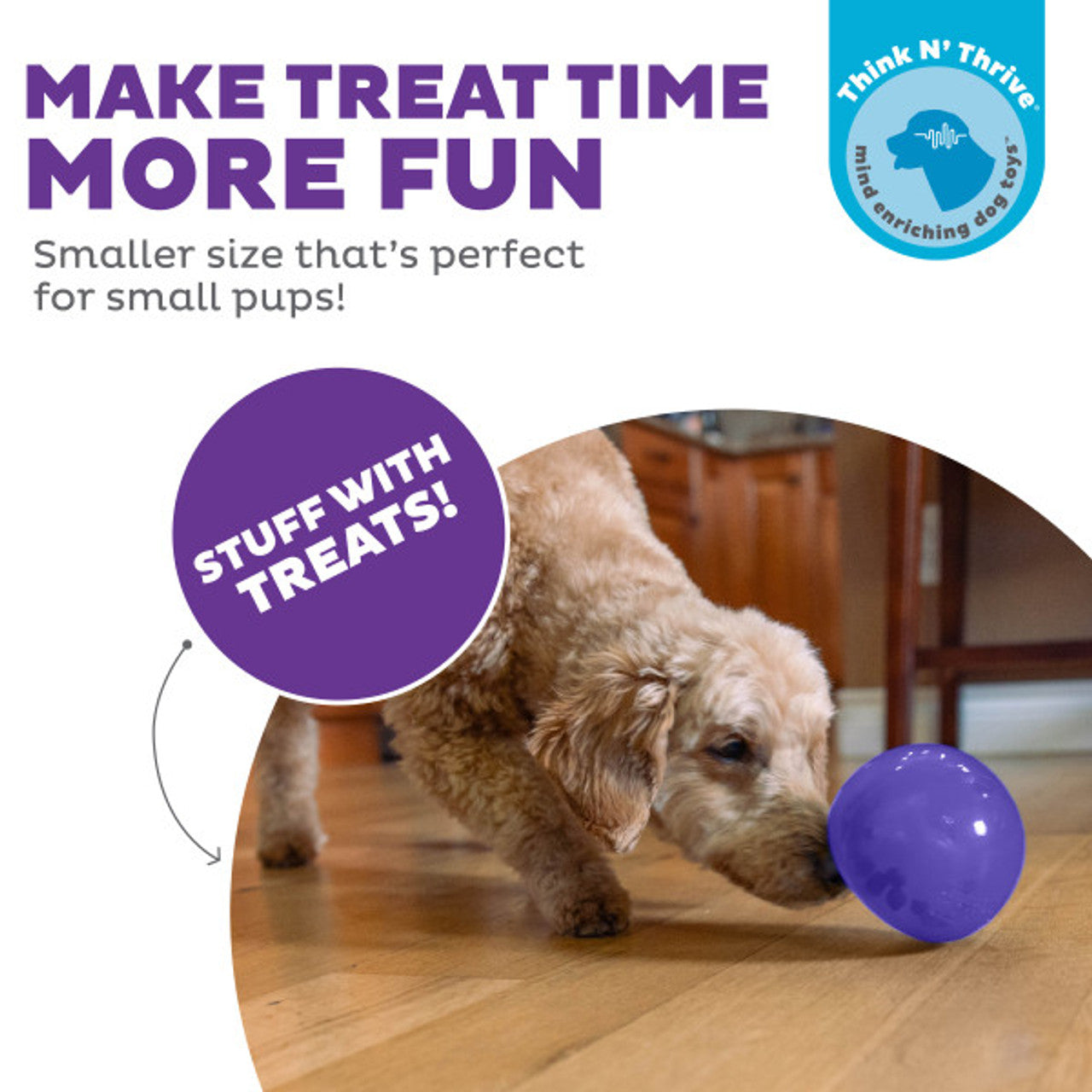 Outward Hound Orbee-Tuff Snoop Interactive Treat Dispensing Dog Toy Purple Small