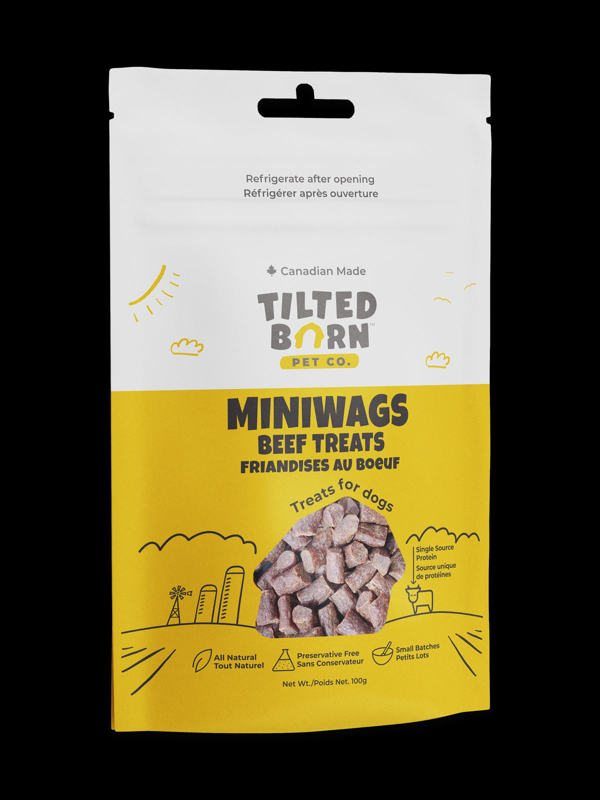 Tilted Barn Pet Co. Beef Miniwags Treats For Dogs 100g