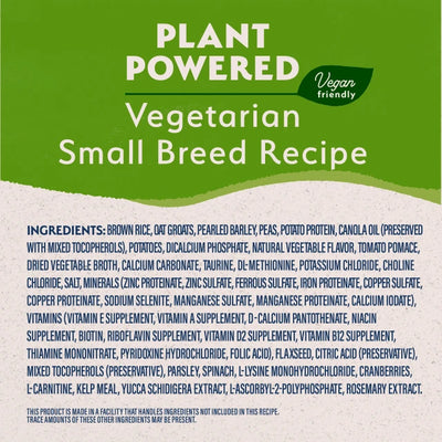 Natural Balance Limited Ingredient Adult Vegetarian Small Breed Recipe 12lb