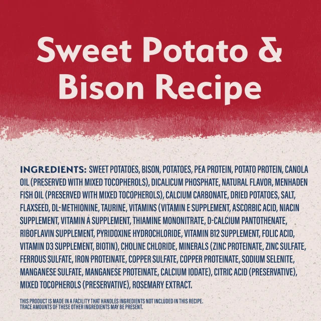 Natural Balance Grain Free Sweet Potato & Bison Recipe 22lb