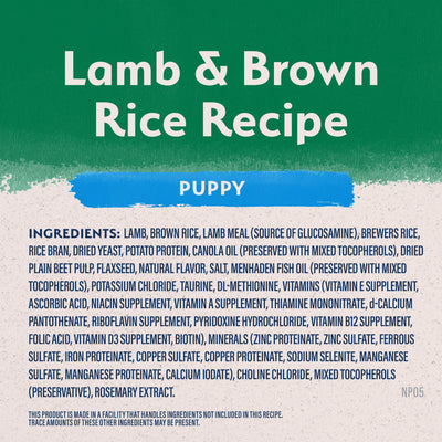 Natural Balance Limited Ingredients Puppy Lamb & Brown Rice Recipe 12lb