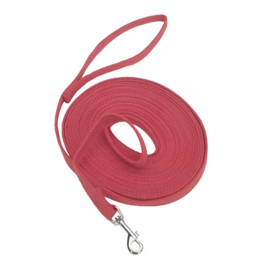 Coastal TrainRight! Cotton Web Training Leash 5/8" x 30' Red