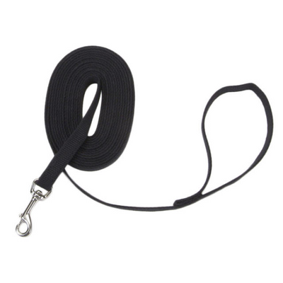 Coastal TrainRight! Cotton Web Training Leash 5/8" x 20' Black