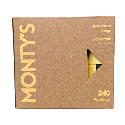 Monty's Compostable Cornstarch Poop Bags 16 Rolls